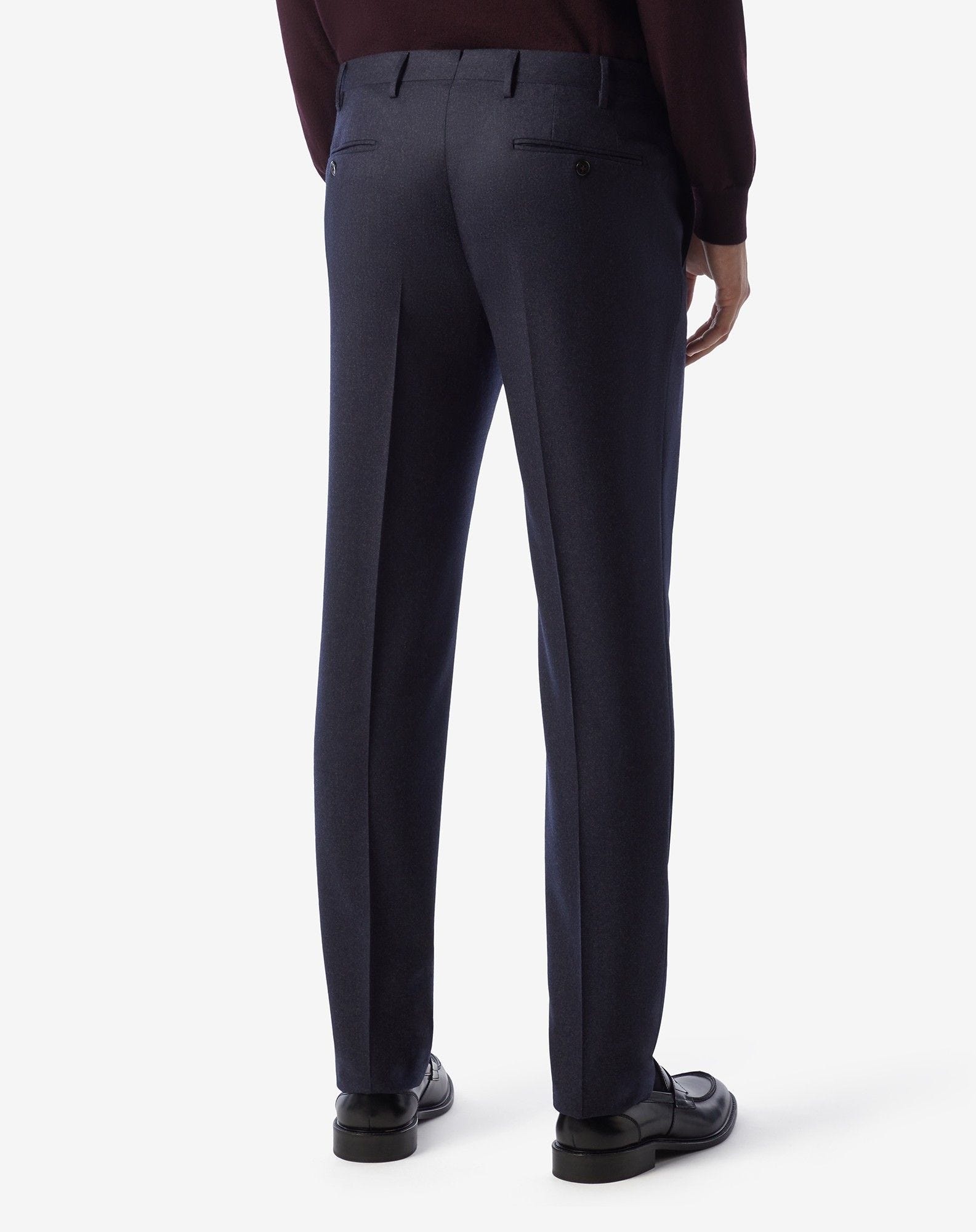 Blue pure wool trousers - 4
