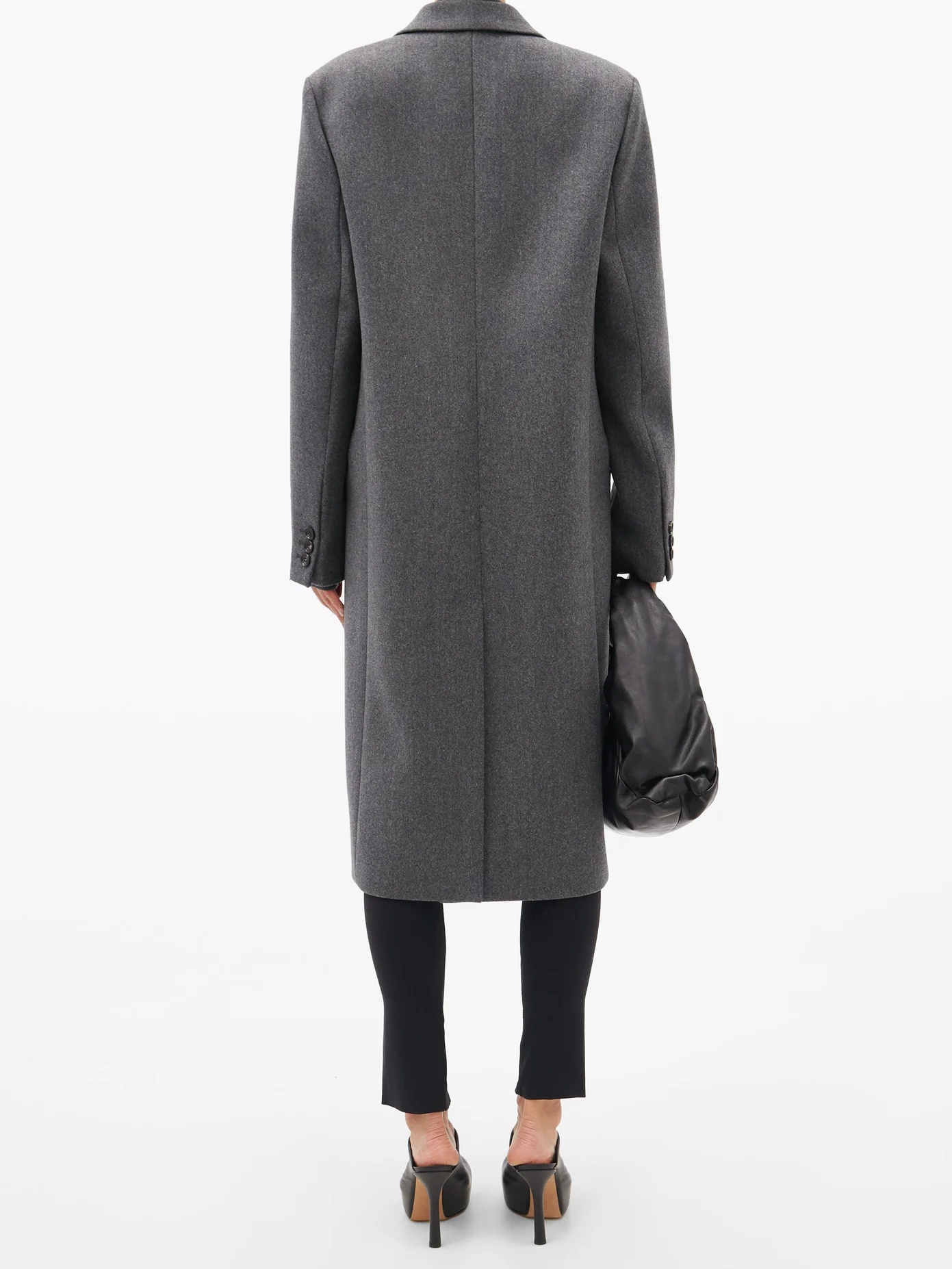 Longline double-breasted wool coat - 5