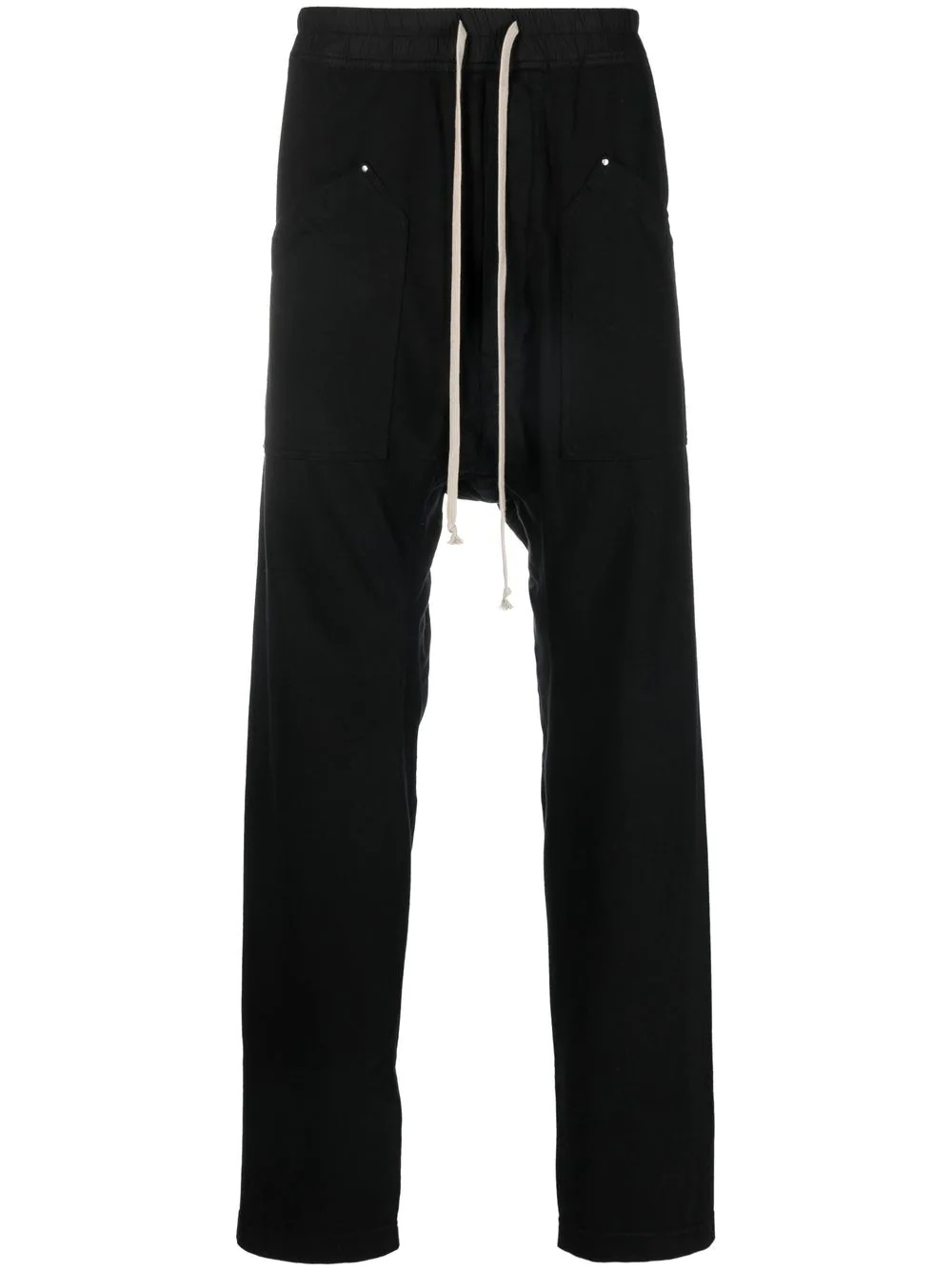 drawstring-waist drop-crotch trousers - 1