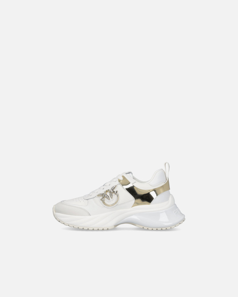 PINKO ARIEL LEATHER-EFFECT SNEAKERS WITH MIRROR DETAILING outlook