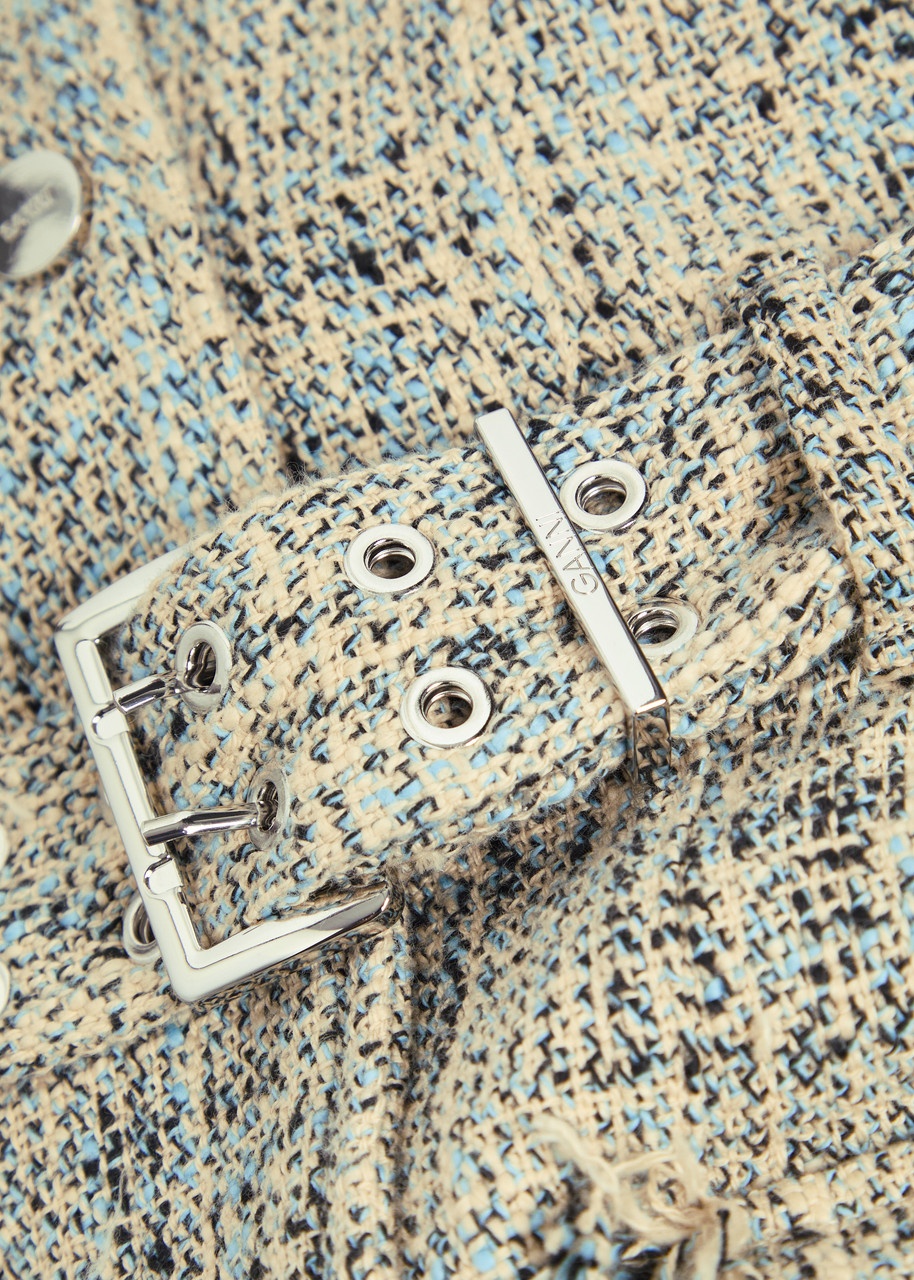 Ganni Belted Tweed Mini Dress - 5