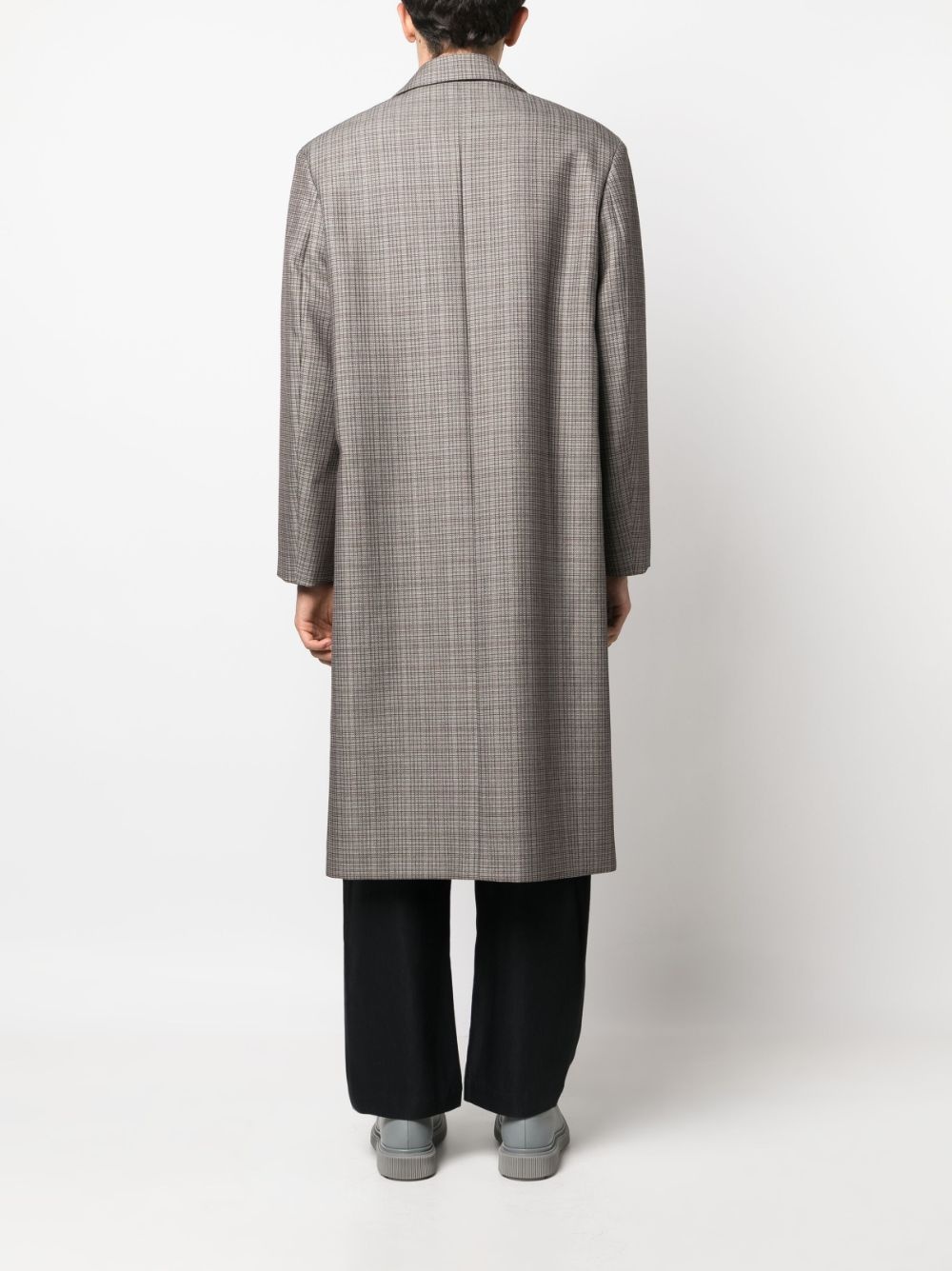 checked wool coat - 4