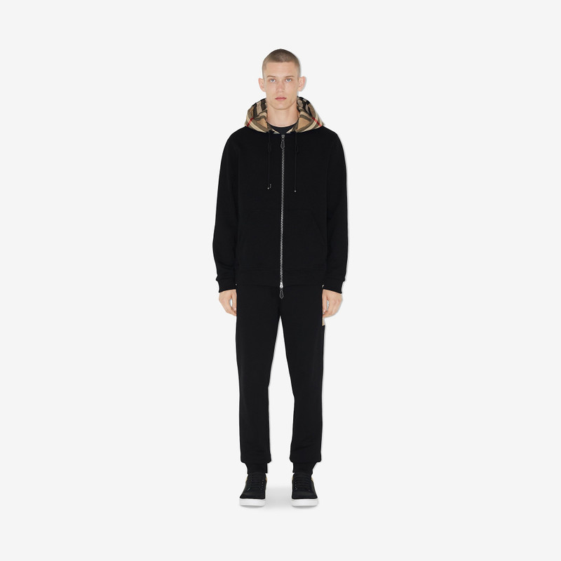 Burberry Check Panel Cotton Jogging Pants outlook