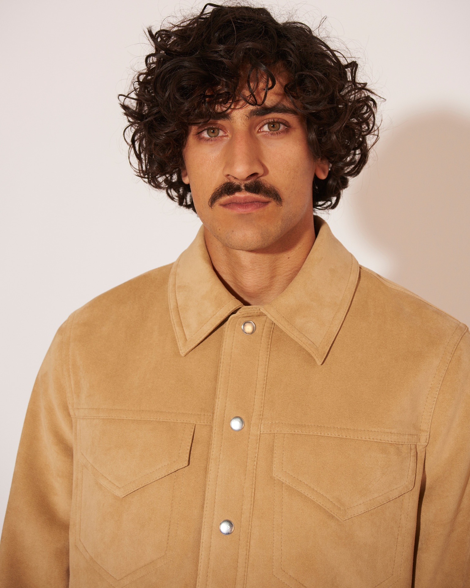 LARRY - Suede jacket - Beige - 4