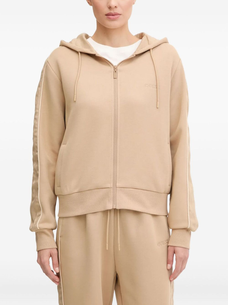zip-up panelled hoodie 1