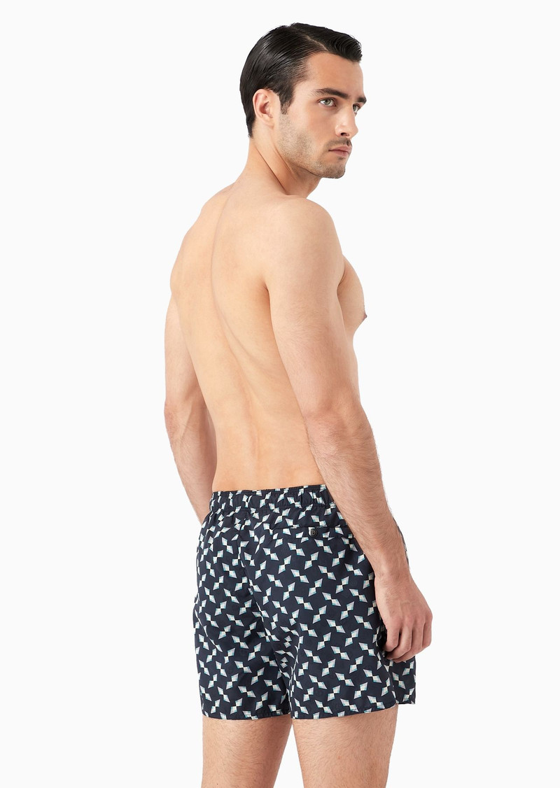 Swim trunks with jacquard motif and print 3