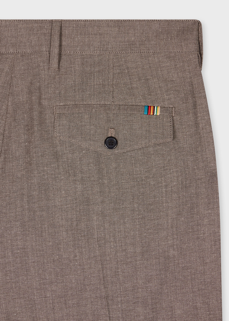 Paul Smith Light Brown Recycled Cotton-Blend Pleated Trousers outlook