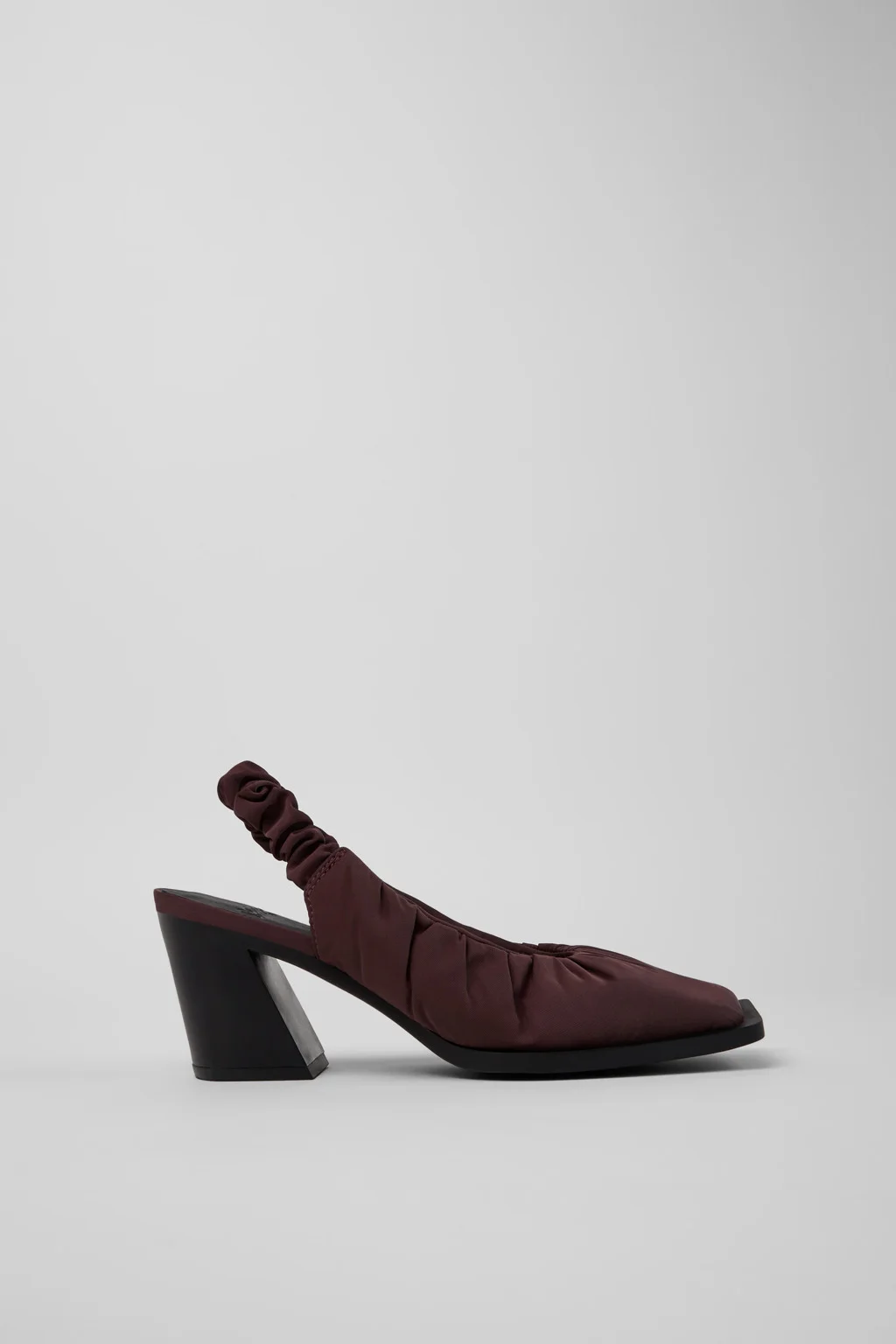 Karole Burgundy Textile Semi-Open Shoes for Women. - 1