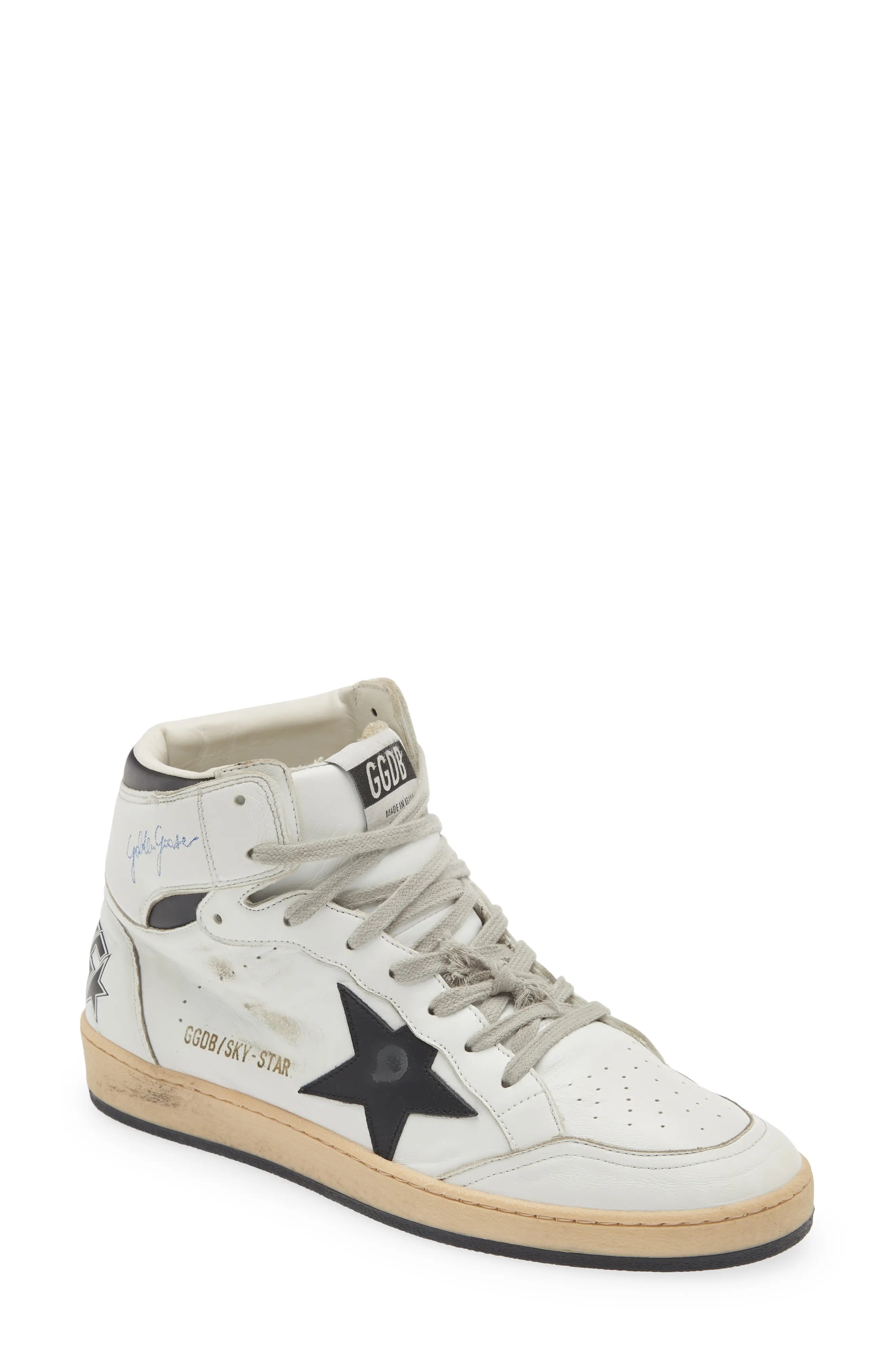 Sky-Star High Top Sneaker in White/Black 10283 - 1