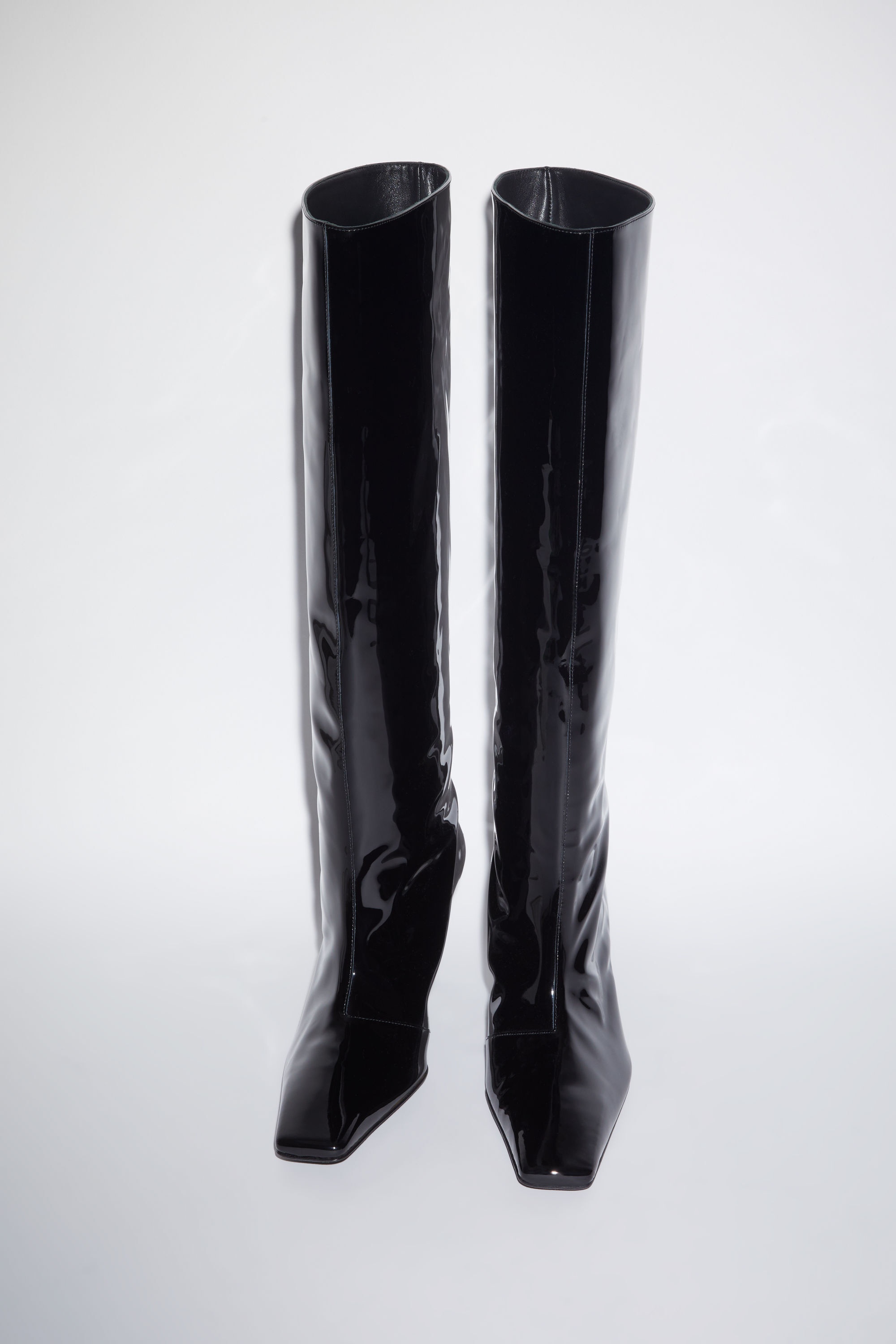 Leather heel boots - Black - 3