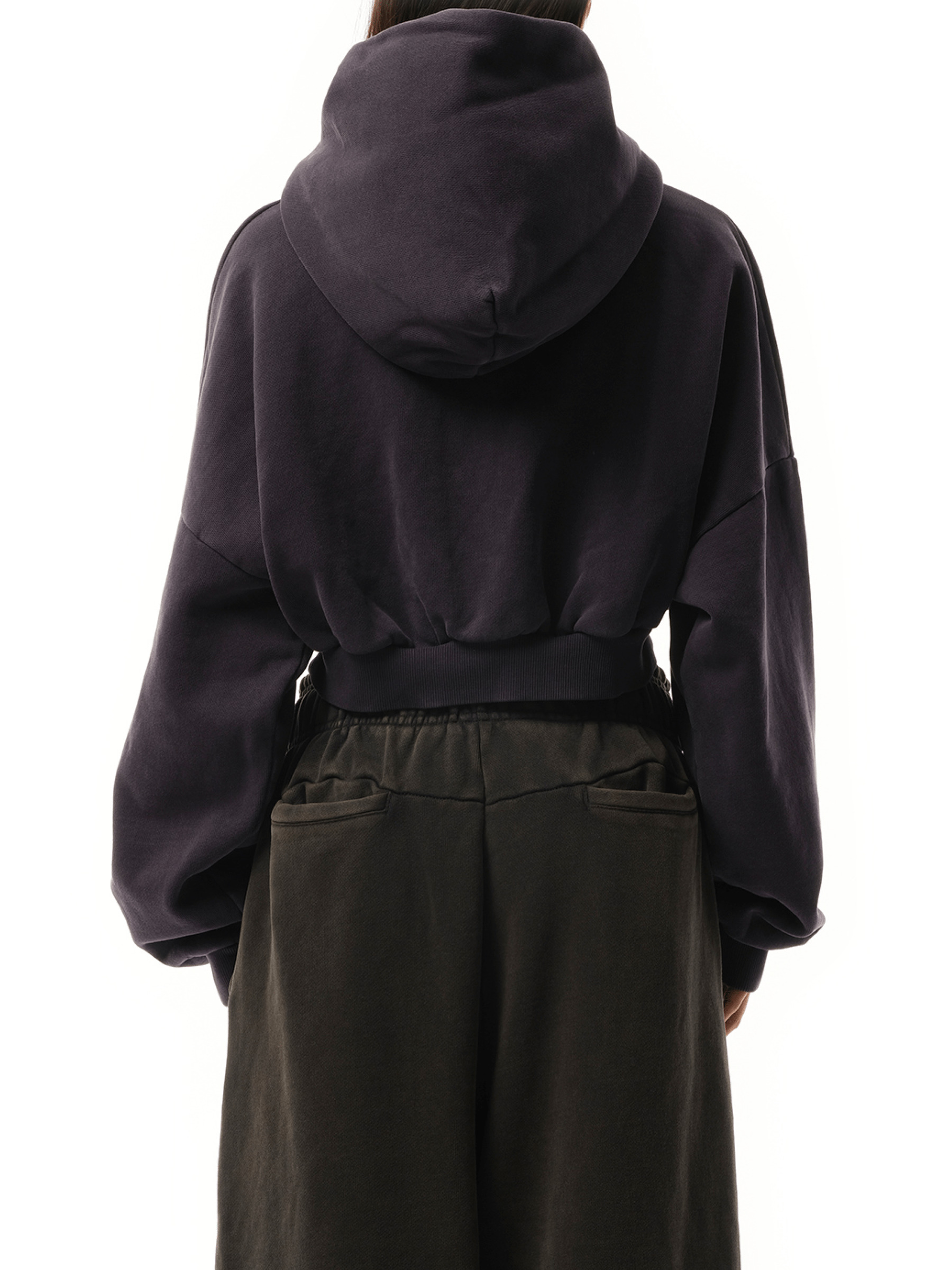 Cropped Heavy Hood in Ink - 6
