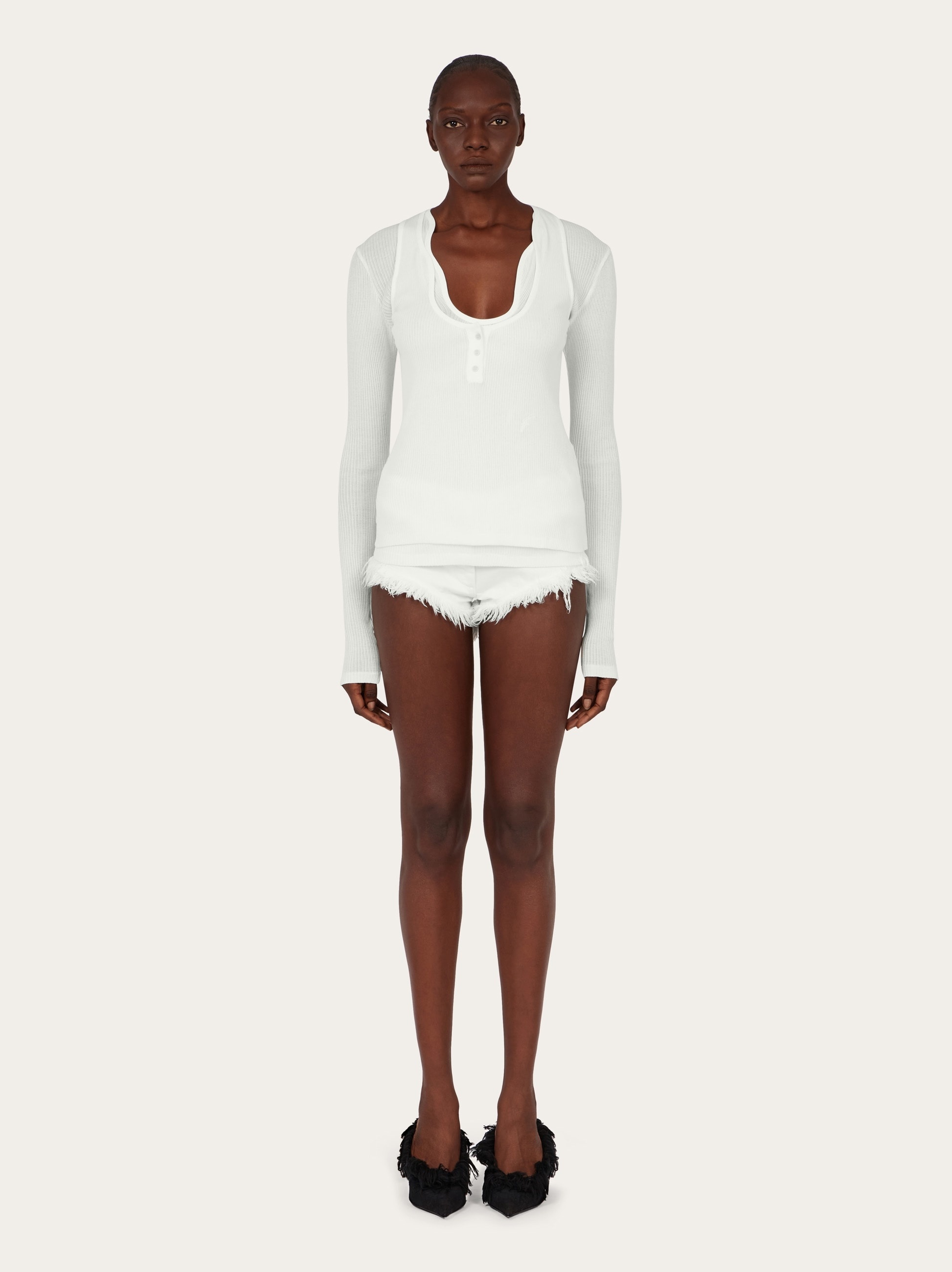 Top with rippled neckline - 5