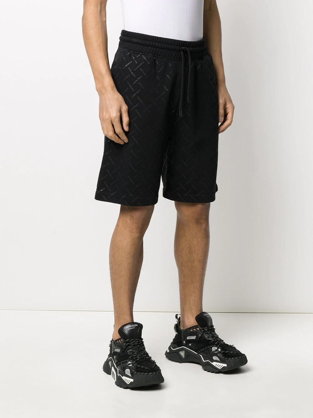 multi logo print track shorts - 3