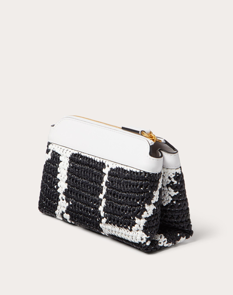 GIRAFFA RE-EDITION MOTIF RAFFIA POUCH 3