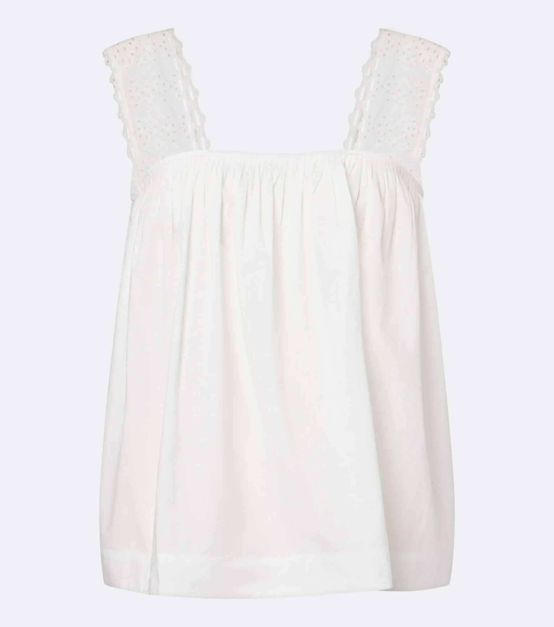 Harriet embroidered cotton poplin top - 1