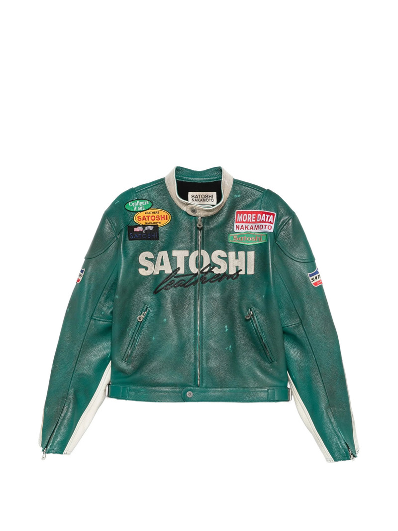 Satoshi Nakamoto Patch-detail Leather Jacket 1