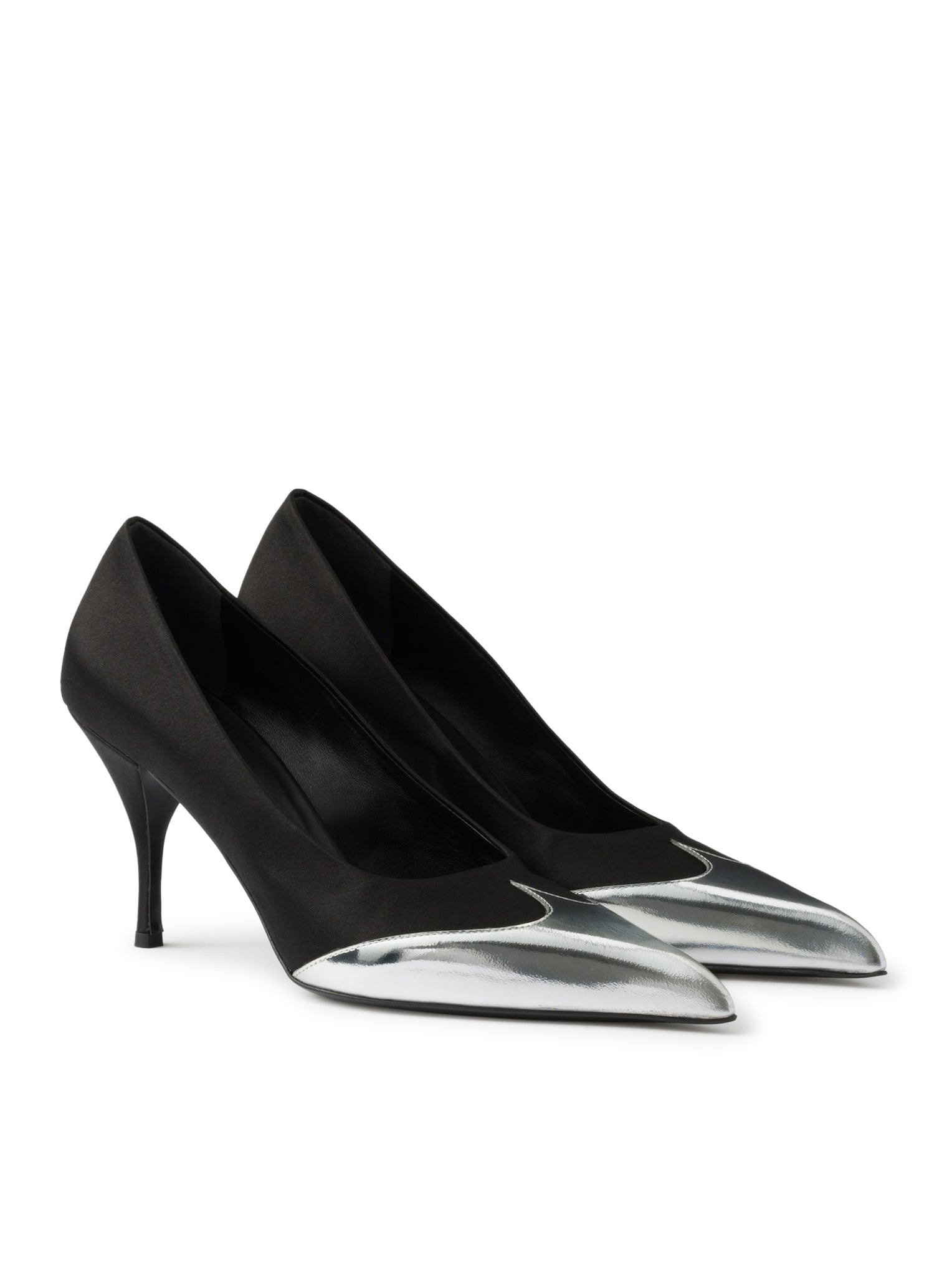 PUMP IN SATIN AND METALLIC LEATHER - 2