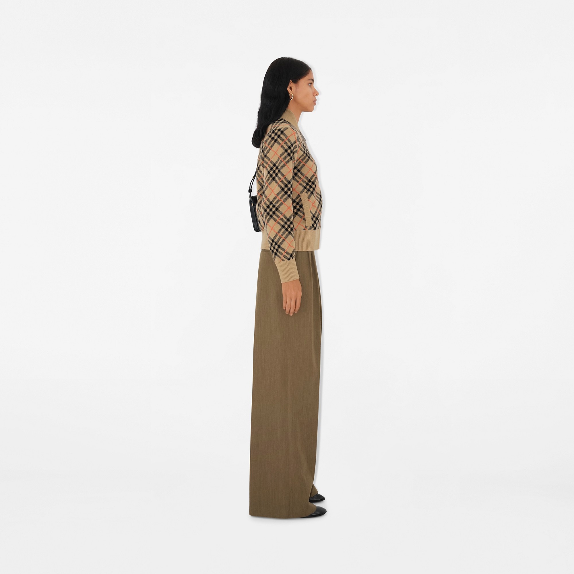 Check Cashmere Bomber Jacket - 3