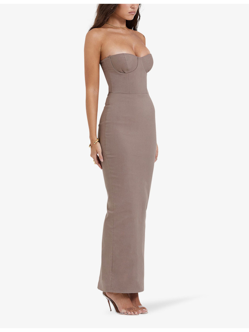 Lucia corseted stretch-woven maxi dress 3