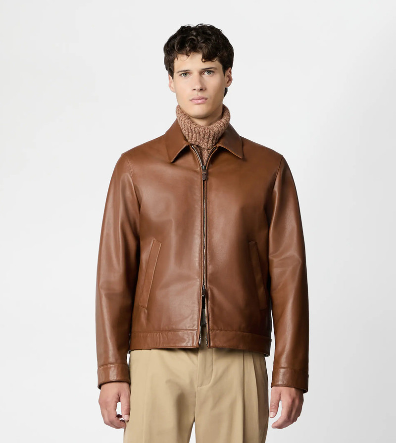 SHIRT JACKET IN LEATHER - BROWN 6