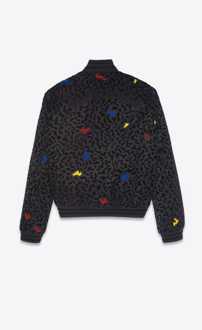 SAINT LAURENT teddy jacket in sparkle-print motif outlook