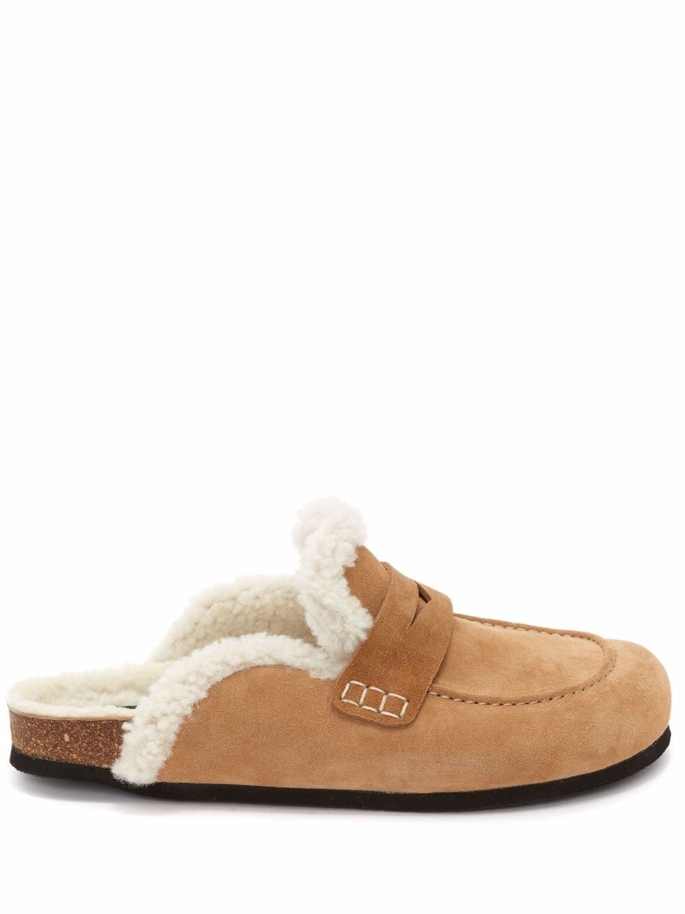 shearling-trim loafers - 3