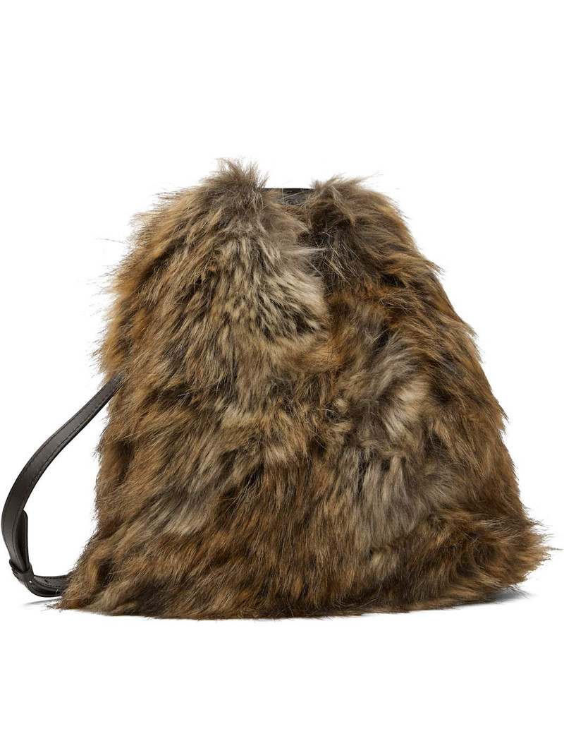 MM6 Maison Margiela Brown & Beige Faux Fur Bag outlook
