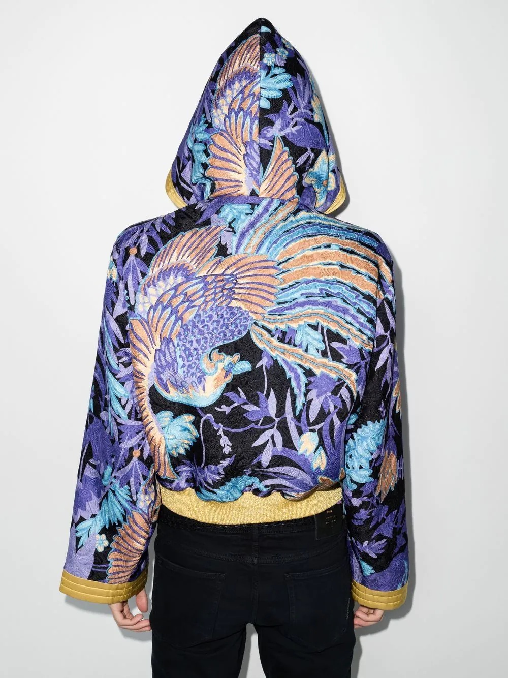 jacquard hooded bomber jacket - 3