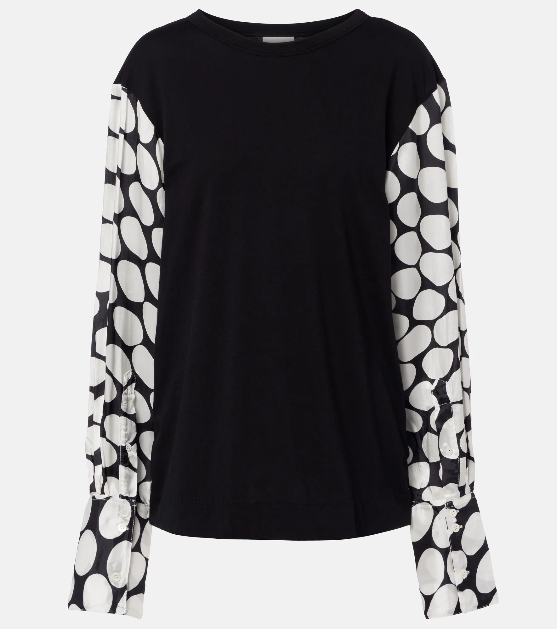 Polka-dot cotton-blend top - 1