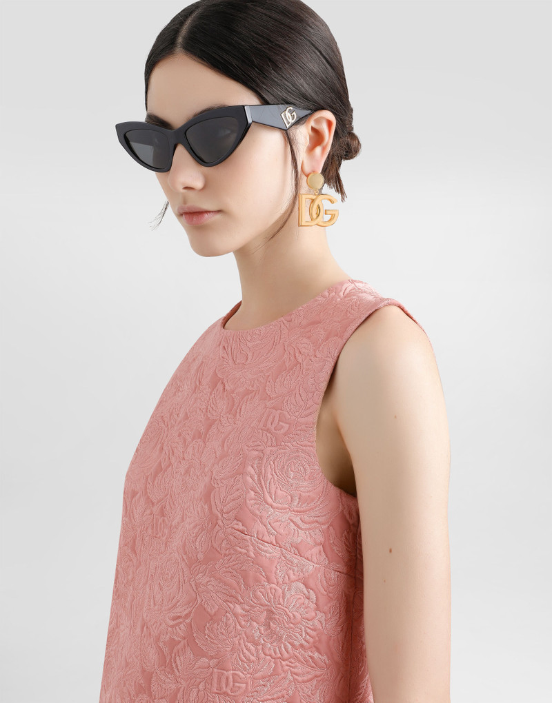 A-line floral matelassé jacquard short dress 5