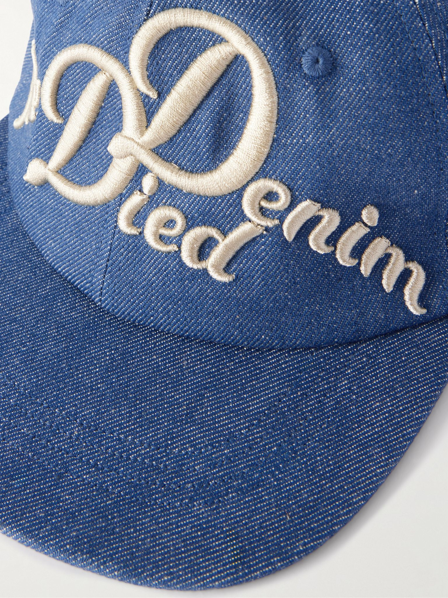 Logo-Embroidered Cotton-Twill Baseball Cap Blue - 4