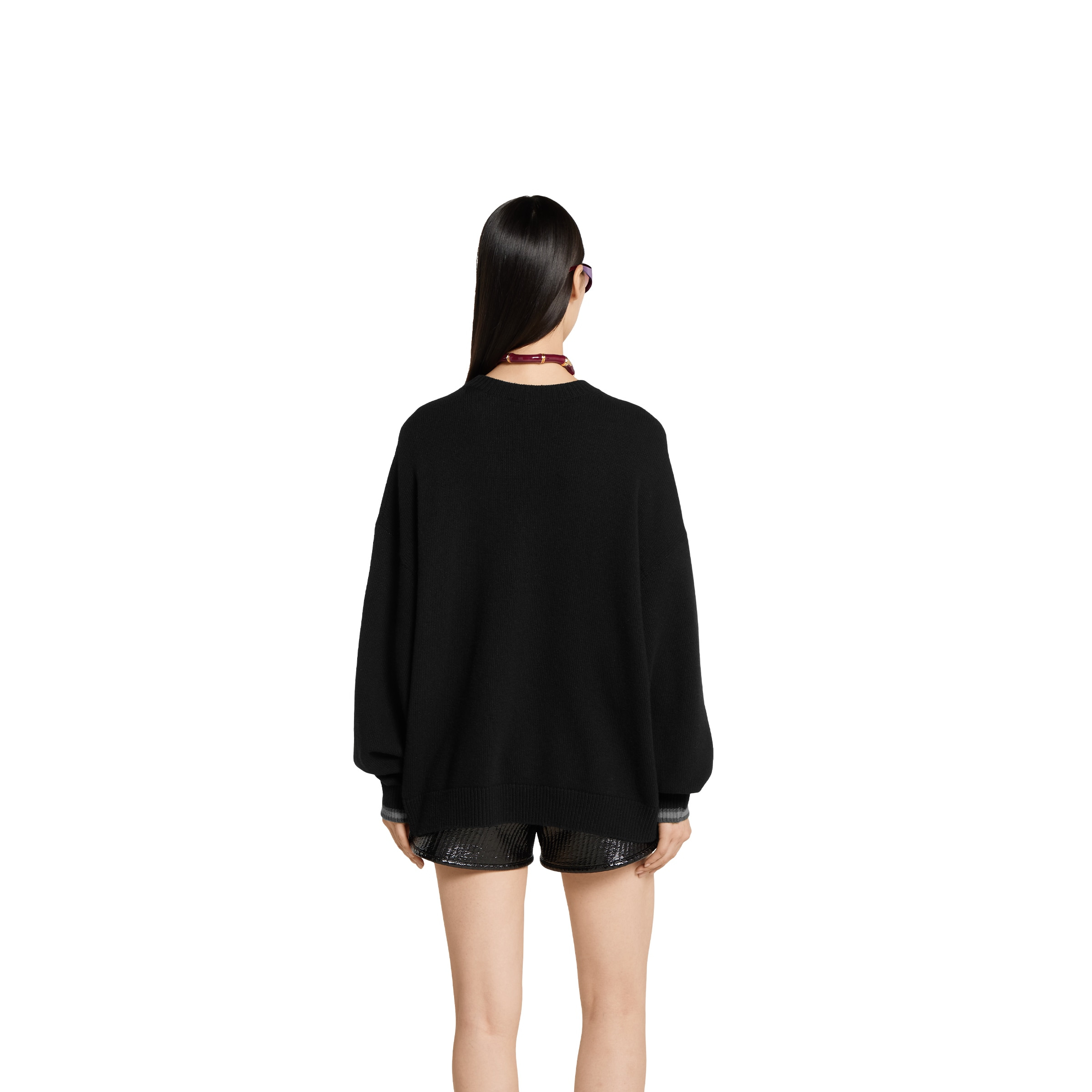 Cashmere wool sweater with Web trim - 4