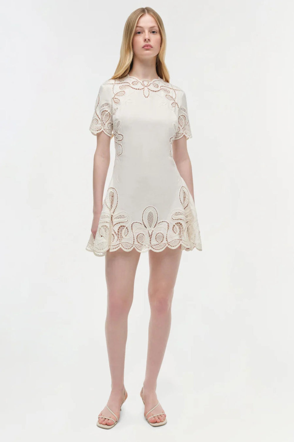 Morrigan Linen Mini Dress Ivory - 1