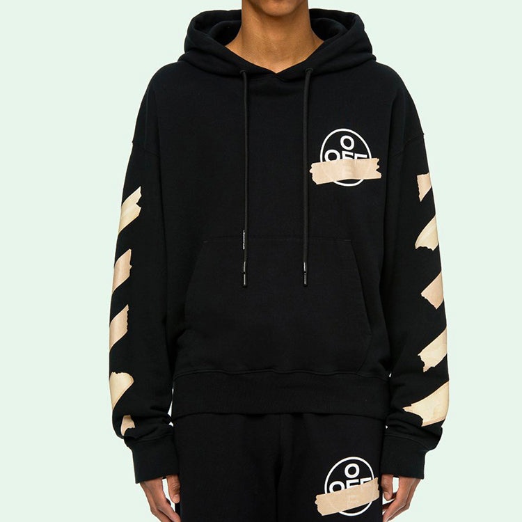 Off-White Tape Arrows Over Hoodie 'Black/Beige' OMBB037R20E300021048 - 3