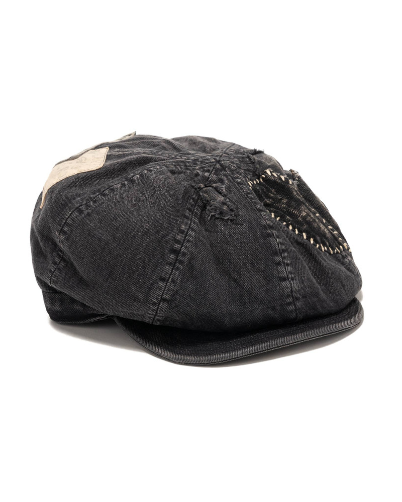 14oz BLK Denim Casquette (DIXIE FACTORY Remake) Black x Black 1