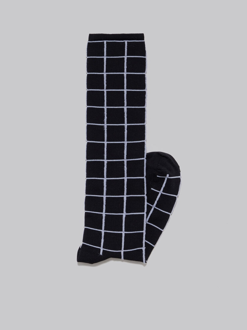 Marni BLACK CHECKED NYLON SOCKS outlook