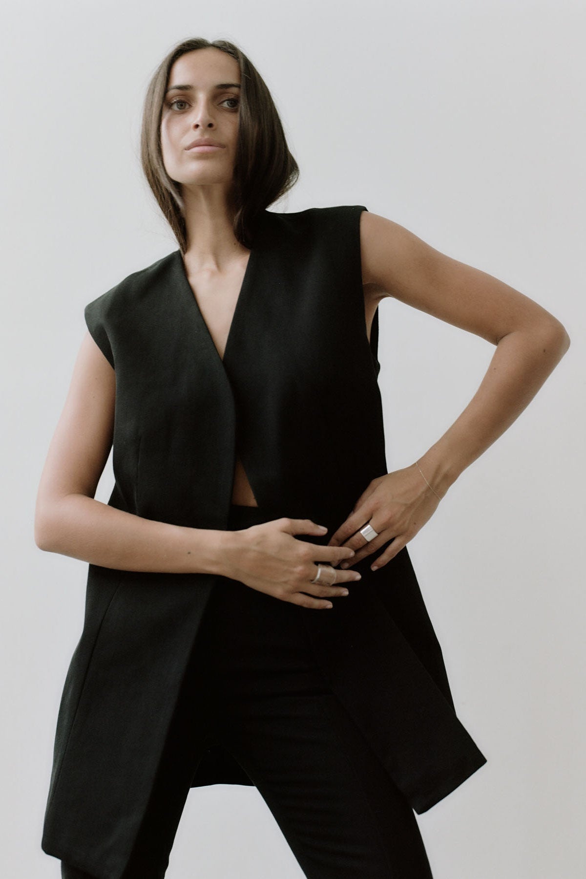 Oversized Vest - Black - 4