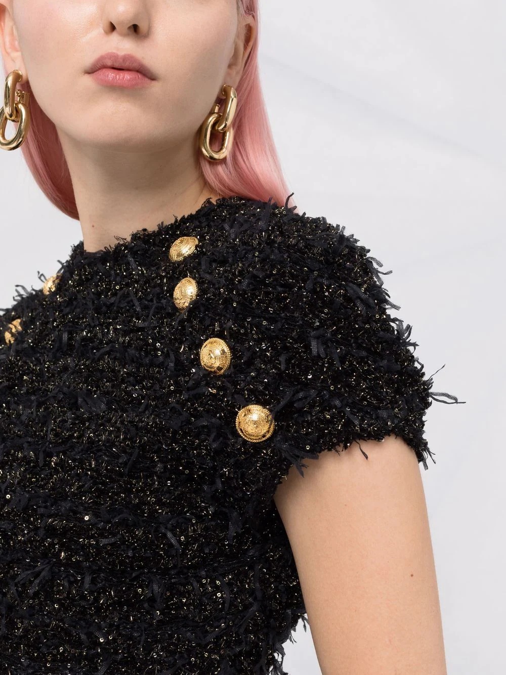 sequin-embellished tweed mini dress - 3