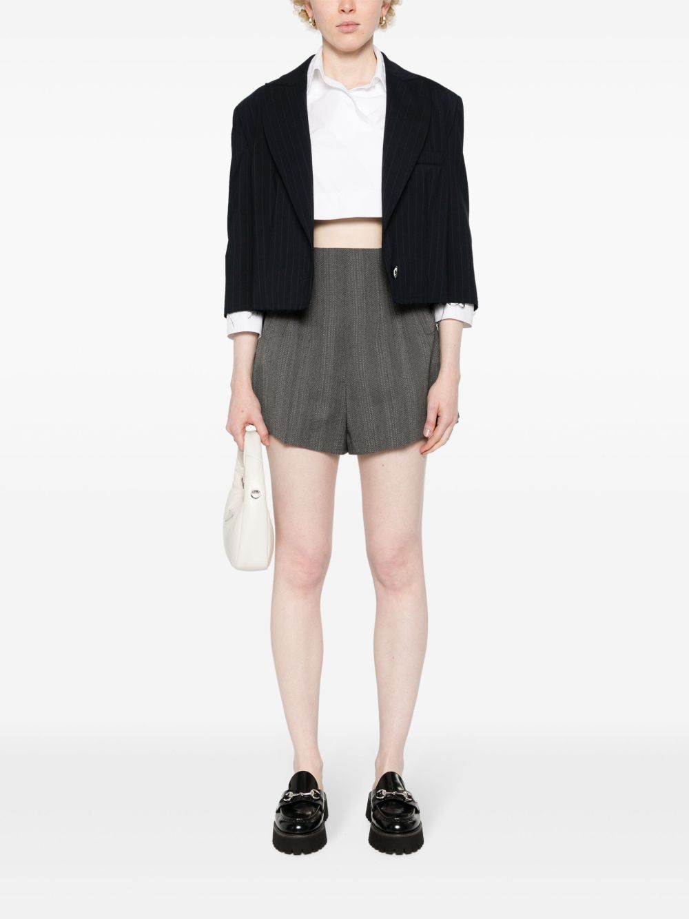 wool pleated shorts - 2