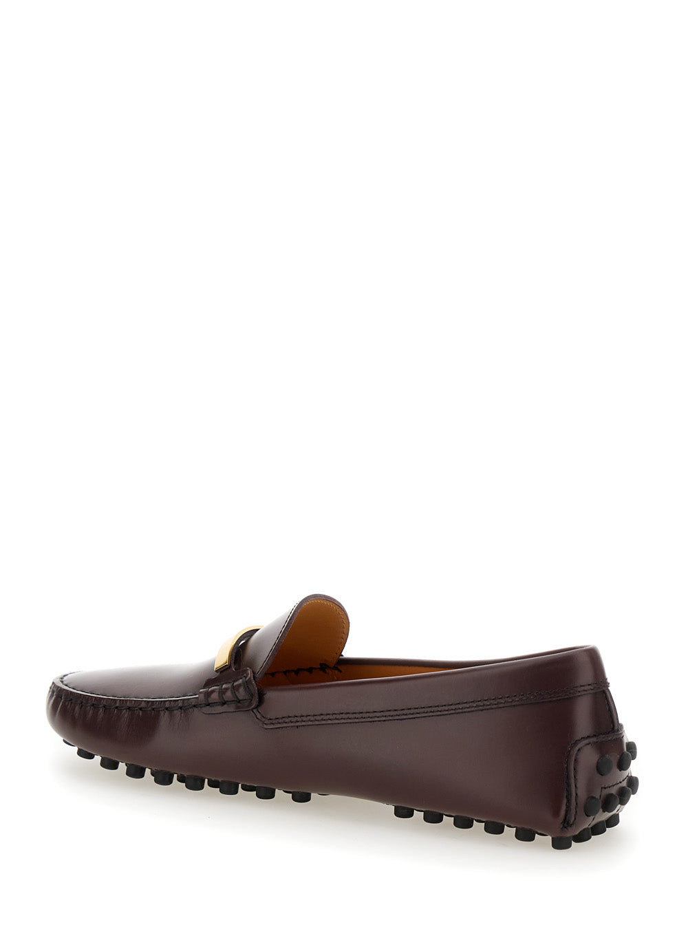 Tod's Women Brown Loafers With Logo Plaque And Rubber Sole In Leather Woman - 3