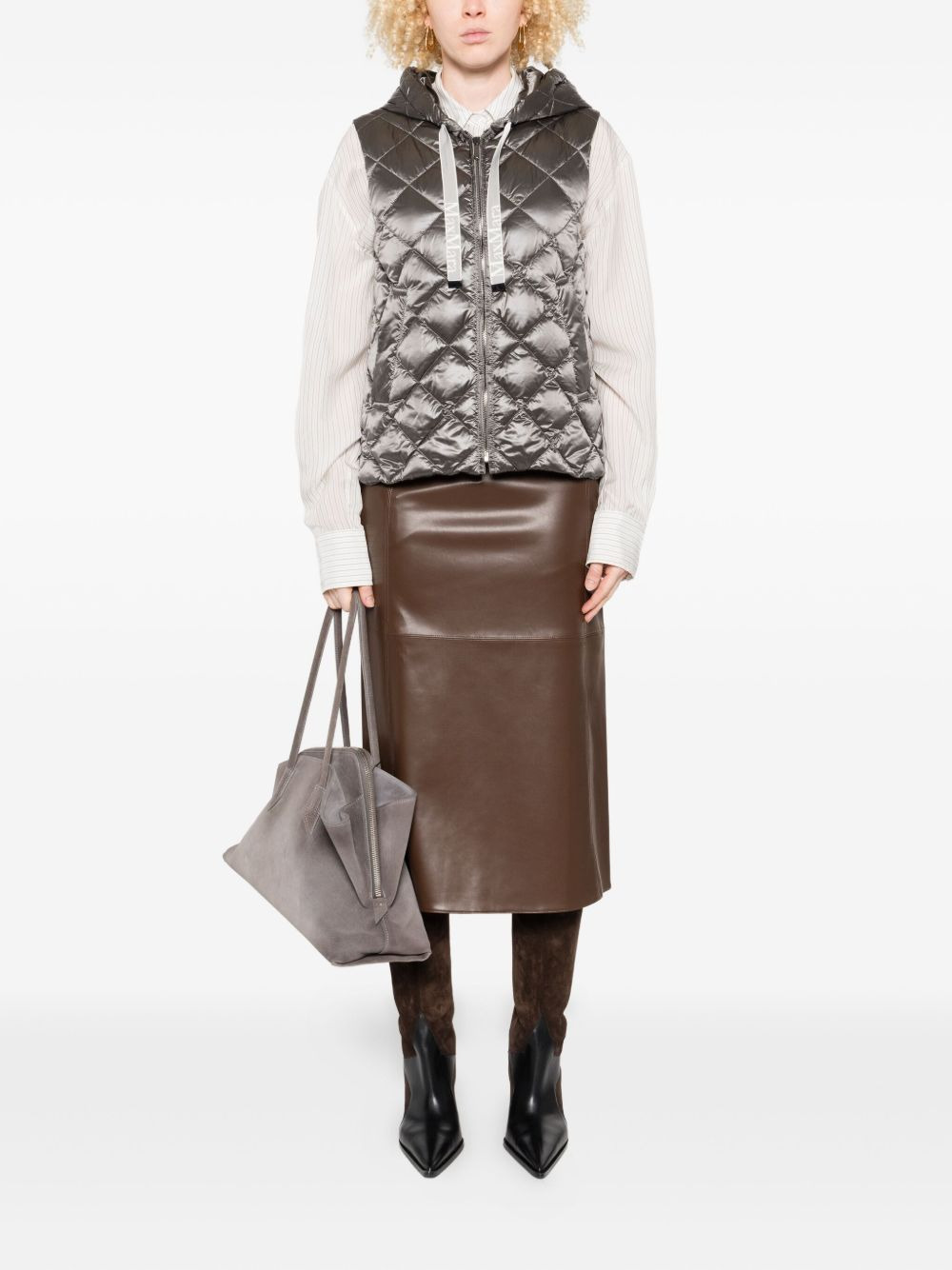 quilted hooded gilet - 2