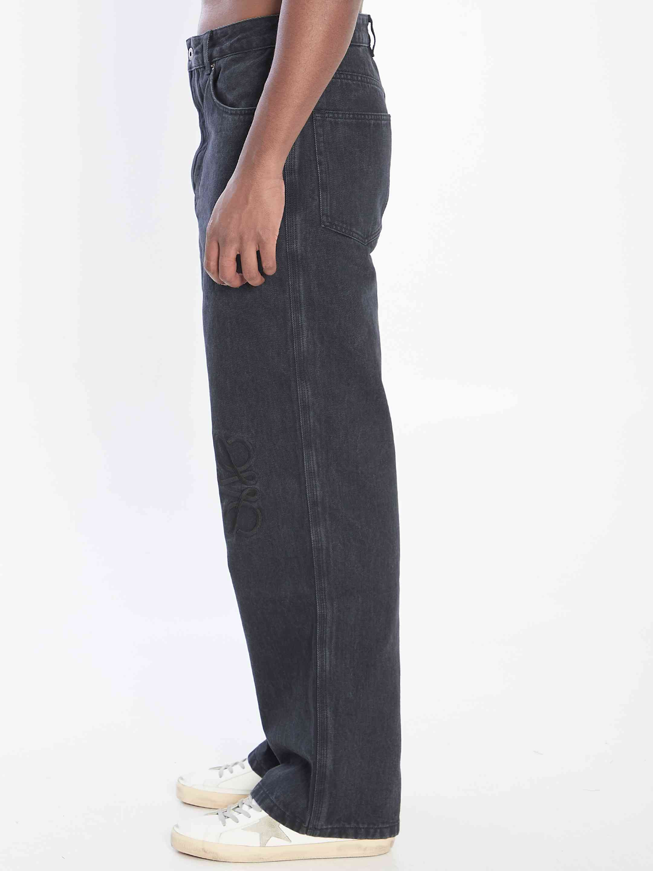 Loewe Men Baggy Anagram Denim Pants - 3
