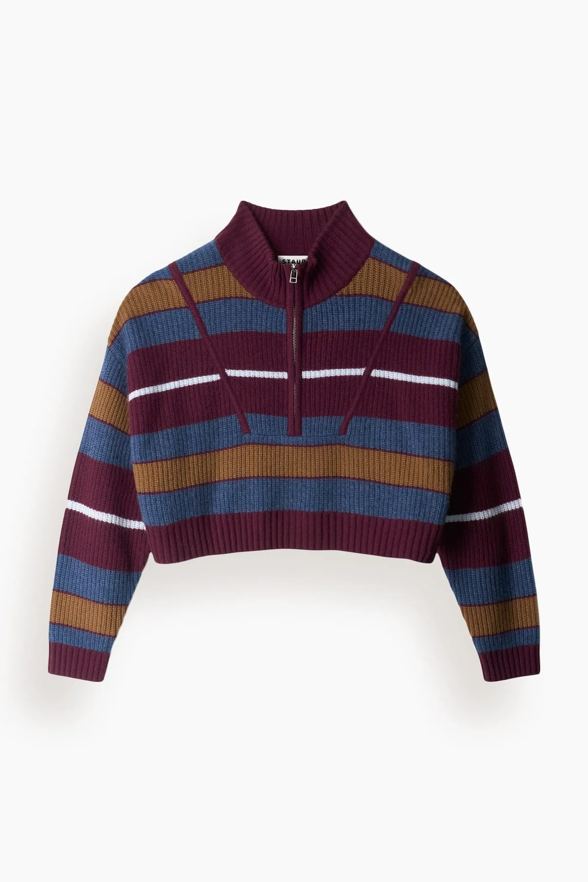 Cropped Hampton Cashmere Sweater in Monaco Stripe - 1