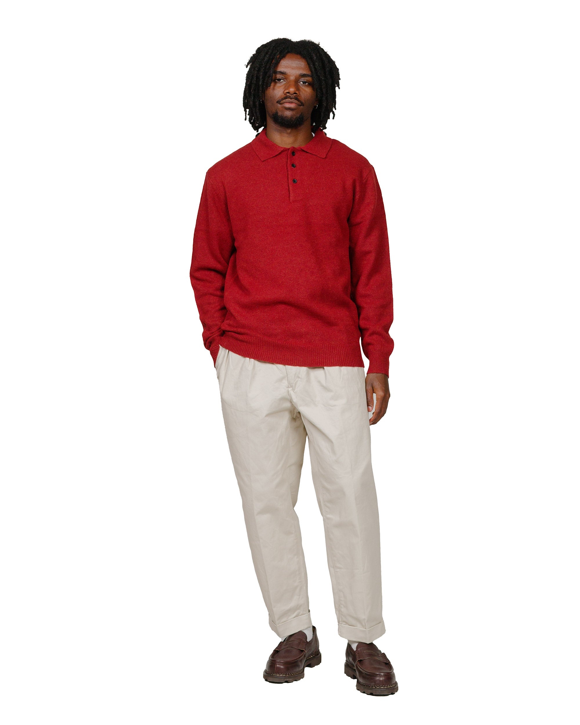 Knit Polo 9G Burgundy - 4