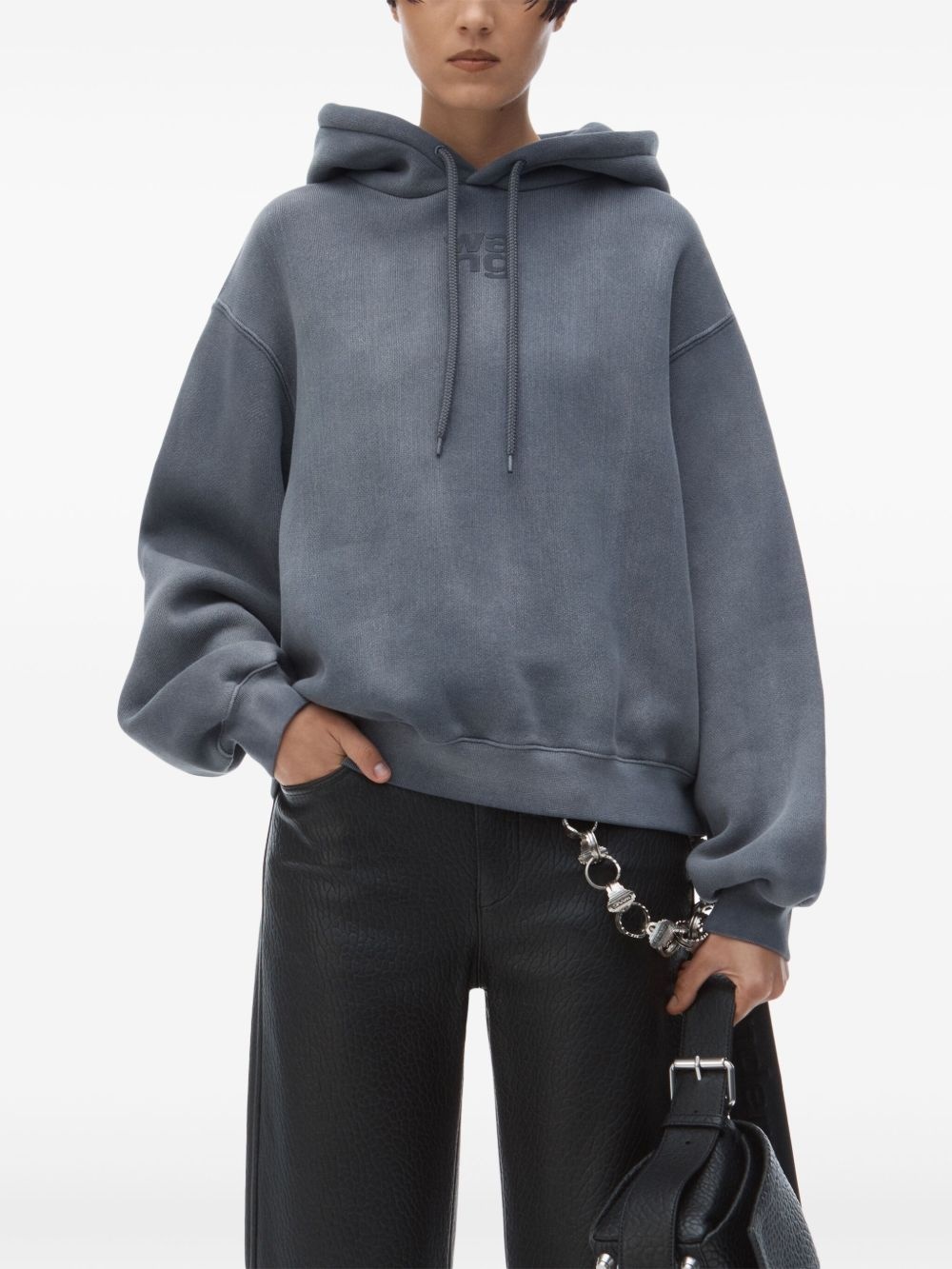 T BY ALEXANDER WANG - Women Essential Terry With Puff Paint Logo Hoodie - 1