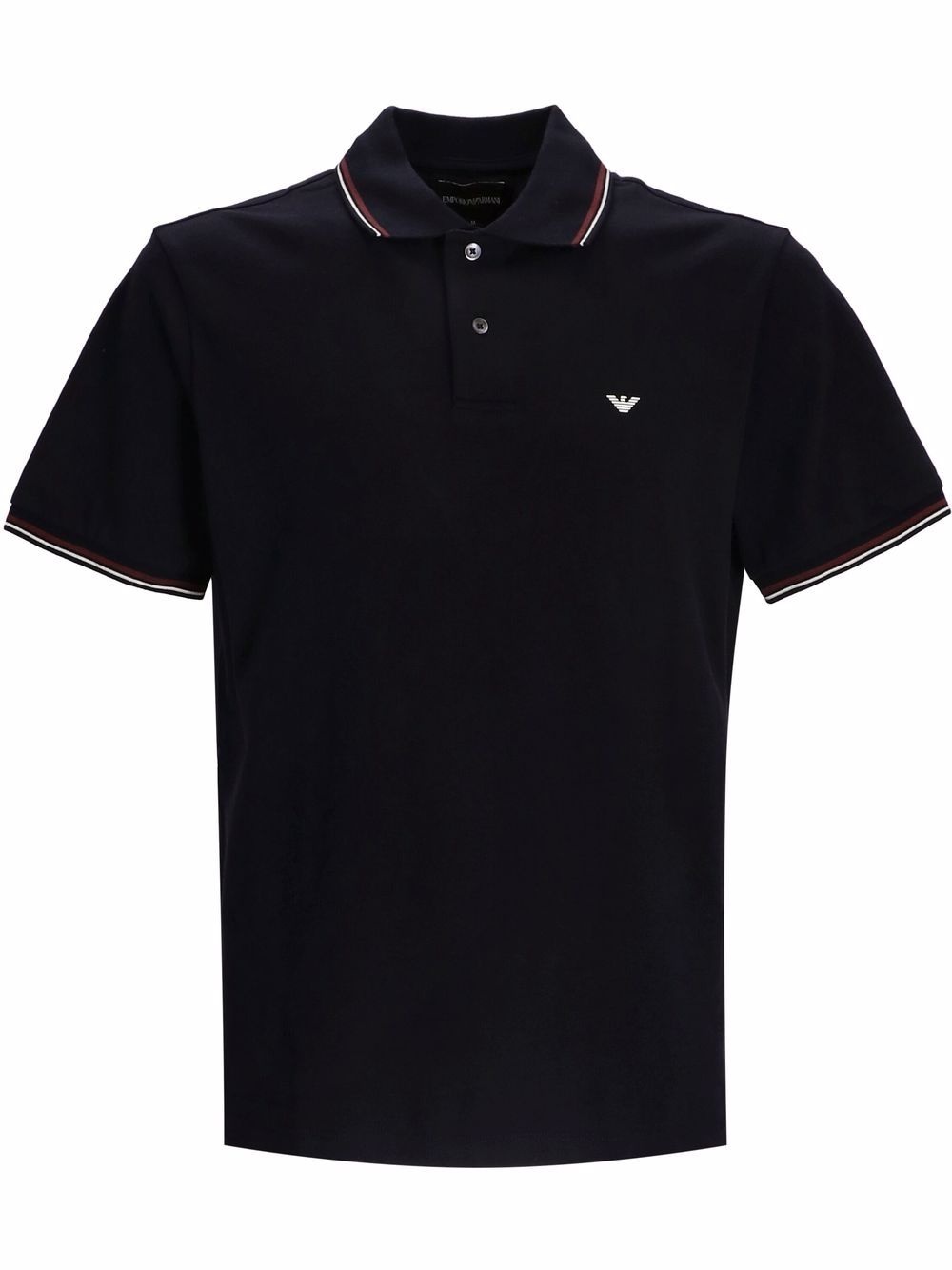 embroidered-logo short-sleeved polo shirt - 1