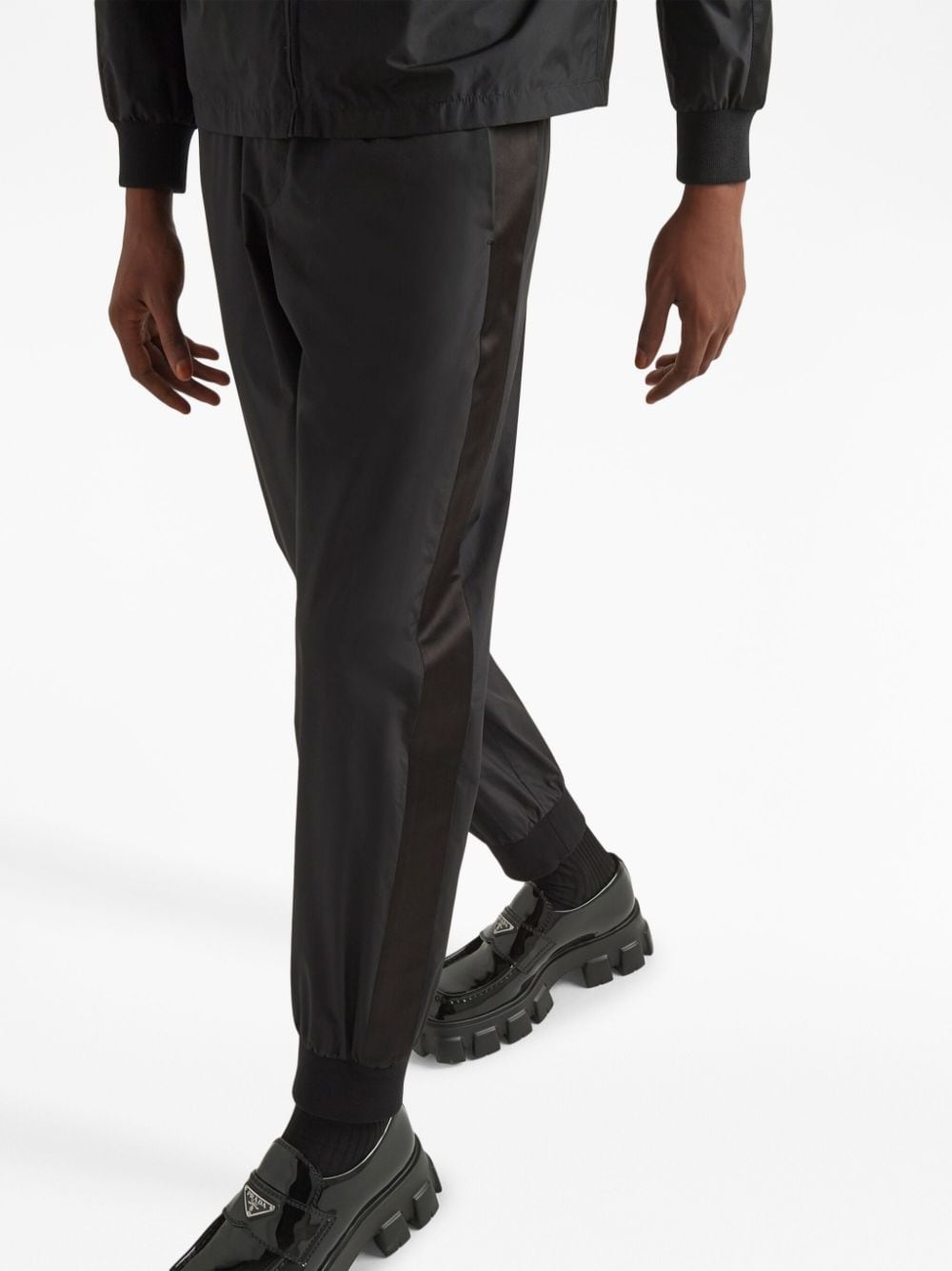 triangle-logo silk track pants - 3