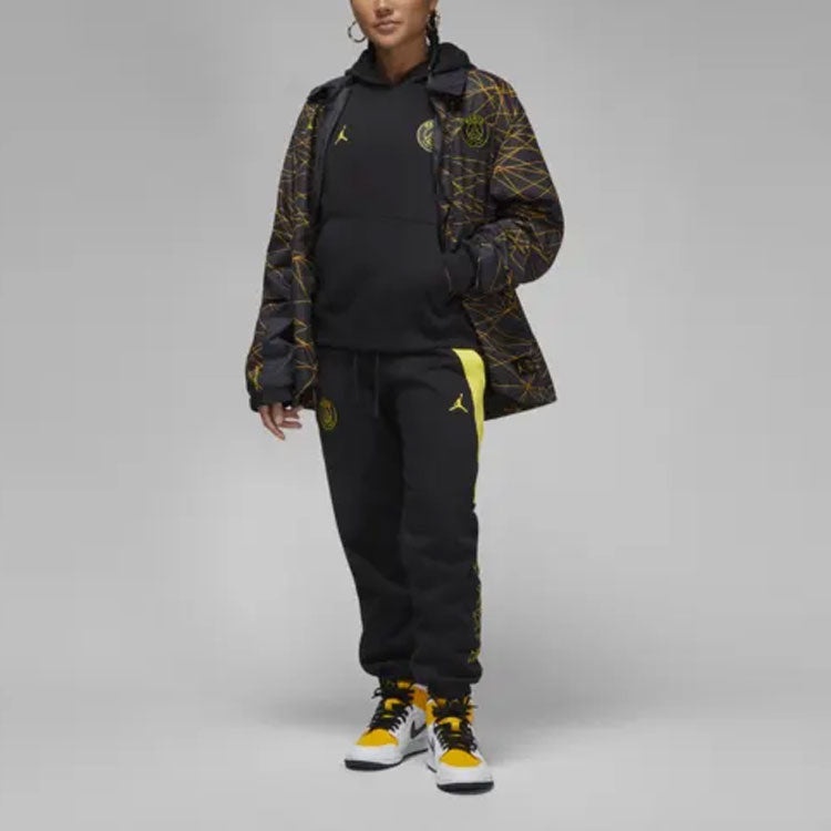 (WMNS) Air Jordan x Paris Saint-Germain Hoodie (Asia Sizing) 'Black Tour Yellow' DV2836-010 - 3