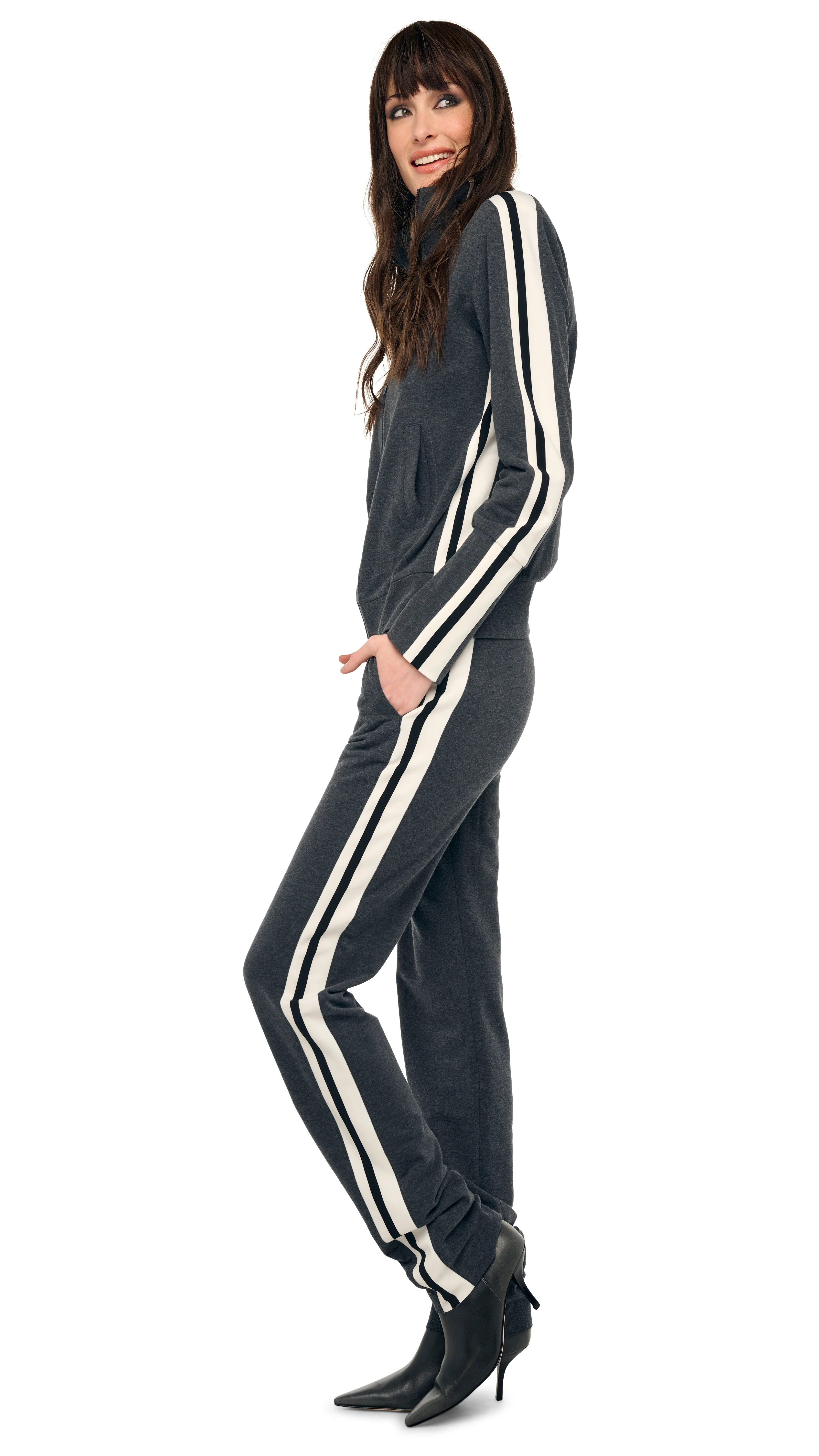 SIDE STRIPE FLAT FRONT PANT - 1