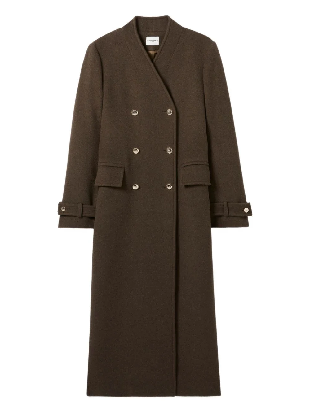 belted double-breasted coat - 1